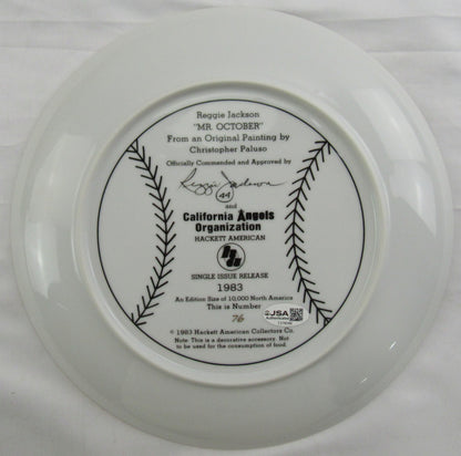 Reggie Jackson Signed Auto Painted Plate JSA CS78588