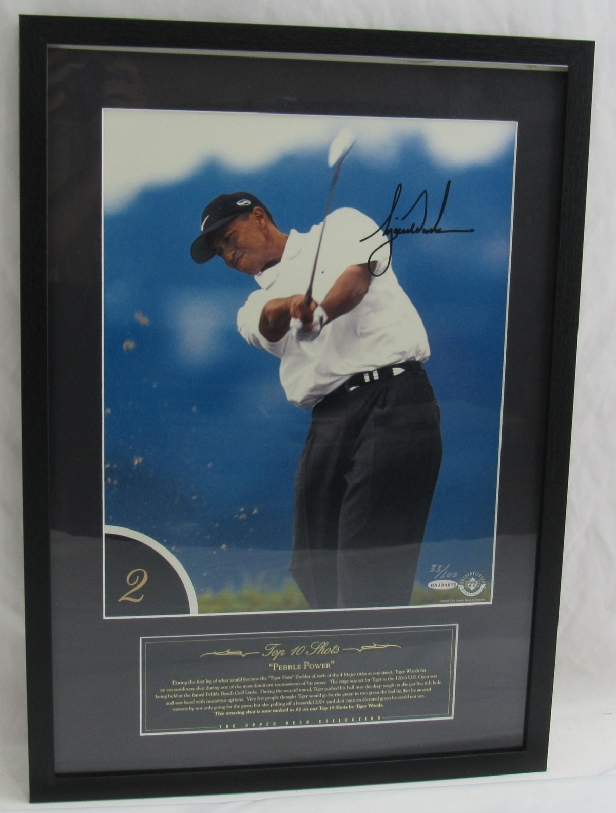Tiger Woods Signed Auto 16x20 Photo Framed #33/100 Upper Deck Hologram