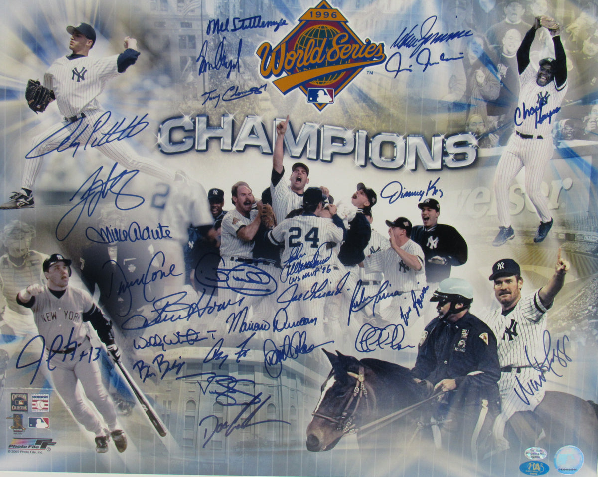 Andy Pettitte, David Cone. Tim Raines, Wade Boggs Multi Signed Auto Yankees 1996 World Series 16x20 Photo Framed MLB Hologram