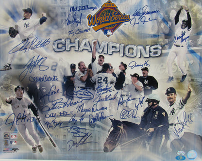 Andy Pettitte, David Cone. Tim Raines, Wade Boggs Multi Signed Auto Yankees 1996 World Series 16x20 Photo Framed MLB Hologram
