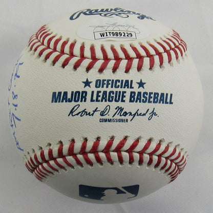 David Cone Signed 5x Stat Ball Auto Rawlings Baseball JSA WIT989229