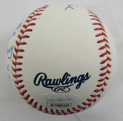 David Cone Signed 5x Stat Ball Auto Rawlings Baseball JSA WIT989229