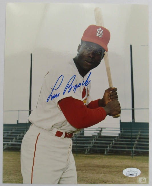 Lou Brock Signed Auto Autograph 8x10 Photo JSA AV66153