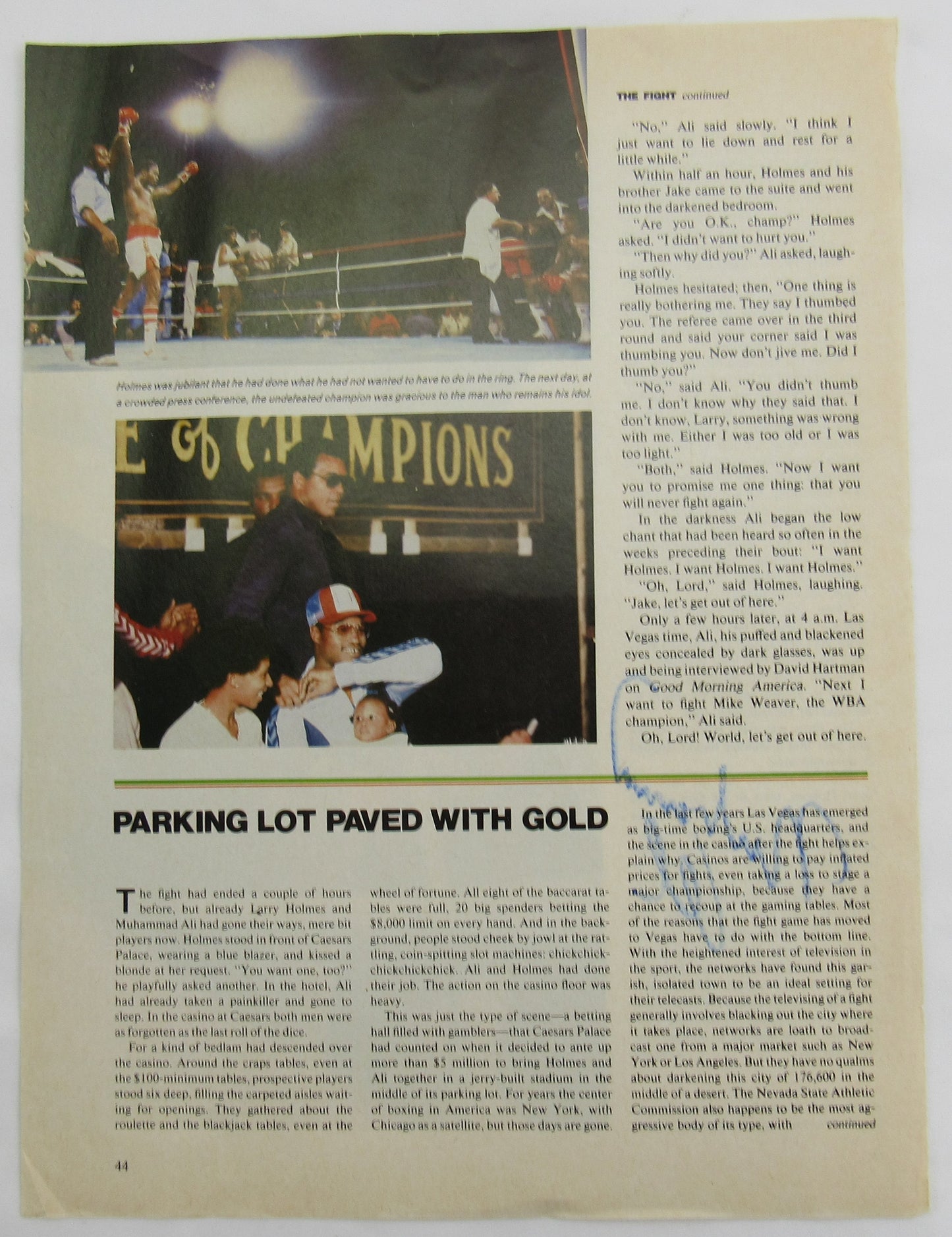 Muhammad Ali Signed Auto Autograph 8.5x11 Magazine Photo PSA LOA S01692