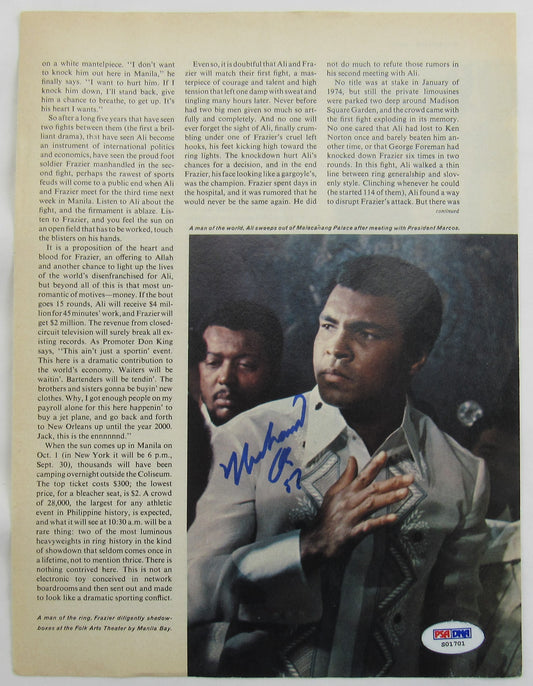 Muhammad Ali Signed Auto Autograph 8.5x11 Magazine Photo PSA LOA S01701