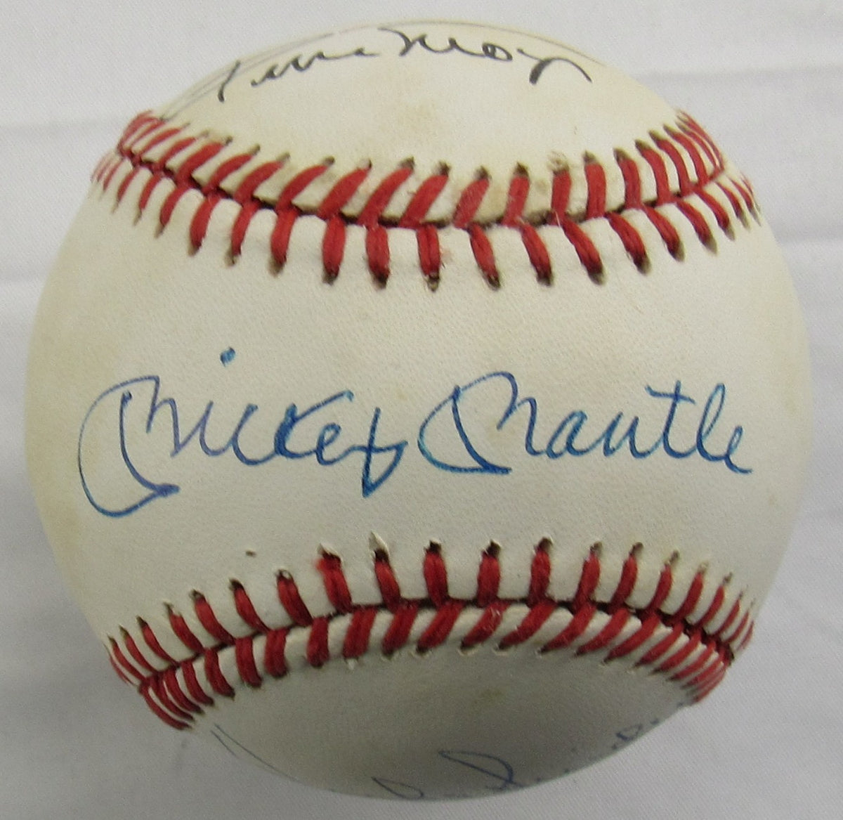Mickey Mantle Willie Mays Duke Snider Signed Auto Rawlings Baseball JSA LOA ZZ85308