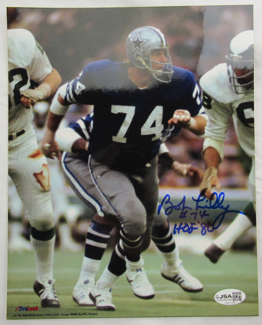 Bob Lilly Signed Auto 8x10 Photo JSA CM07388