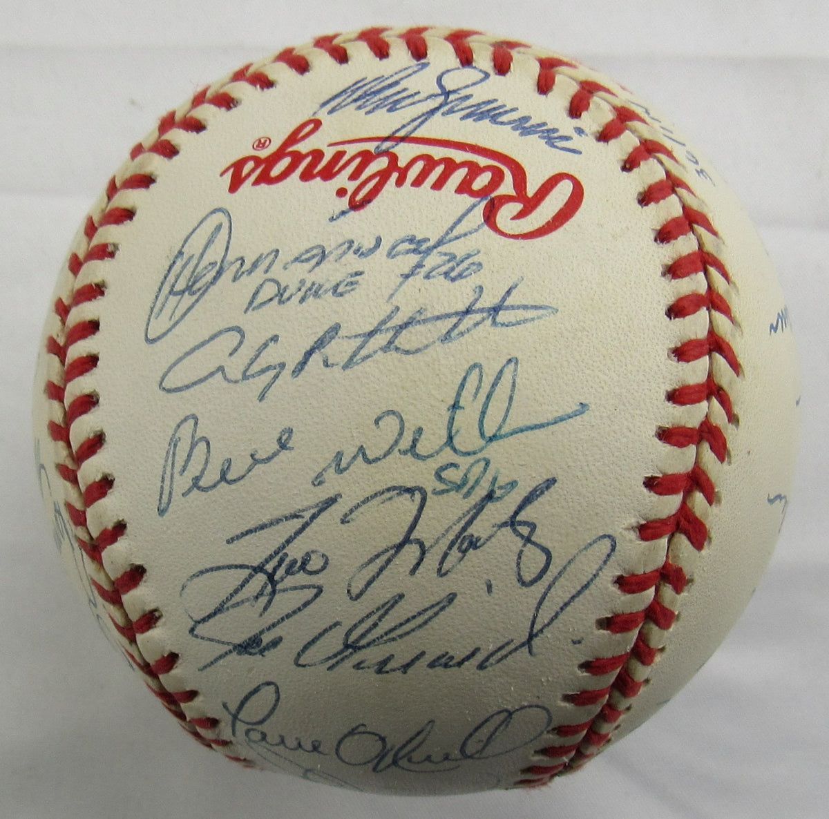 1998 World Series Yankees Signed Auto Rawlings Baseball Derek Jeter Joe Torre Mariano Rivera Tim Raines +22 JSA LOA YY51965