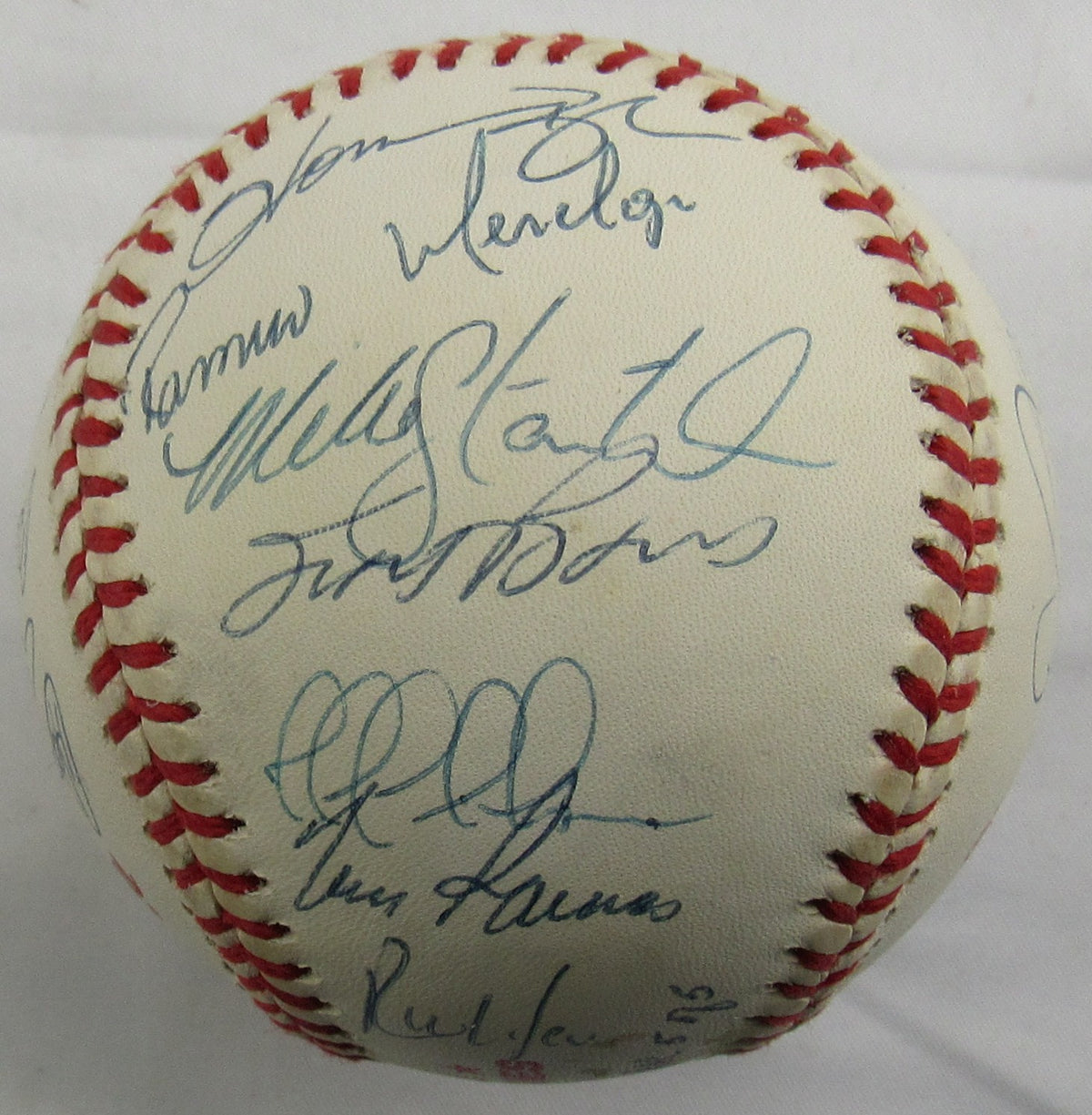 1998 World Series Yankees Signed Auto Rawlings Baseball Derek Jeter Joe Torre Mariano Rivera Tim Raines +22 JSA LOA YY51965