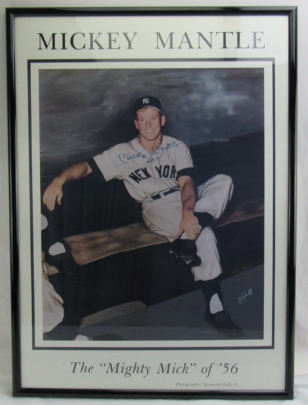 Mickey Mantle Gallo Signed Auto Framed Photo PSA/DNA COA