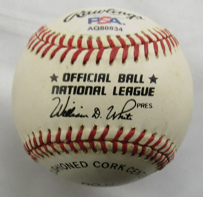 Hank Aaron Signed Auto Rawlings Baseball PSA AQ80834
