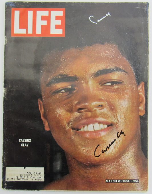 Cassius Clay Muhammad Ali Dual Signed Auto Autograph LIFE Magazine JSA LOA XX11535