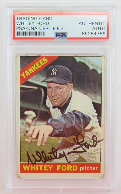 1966 Topps Whitey Ford Signed Auto Autograph Card PSA/DNA Encapsulated