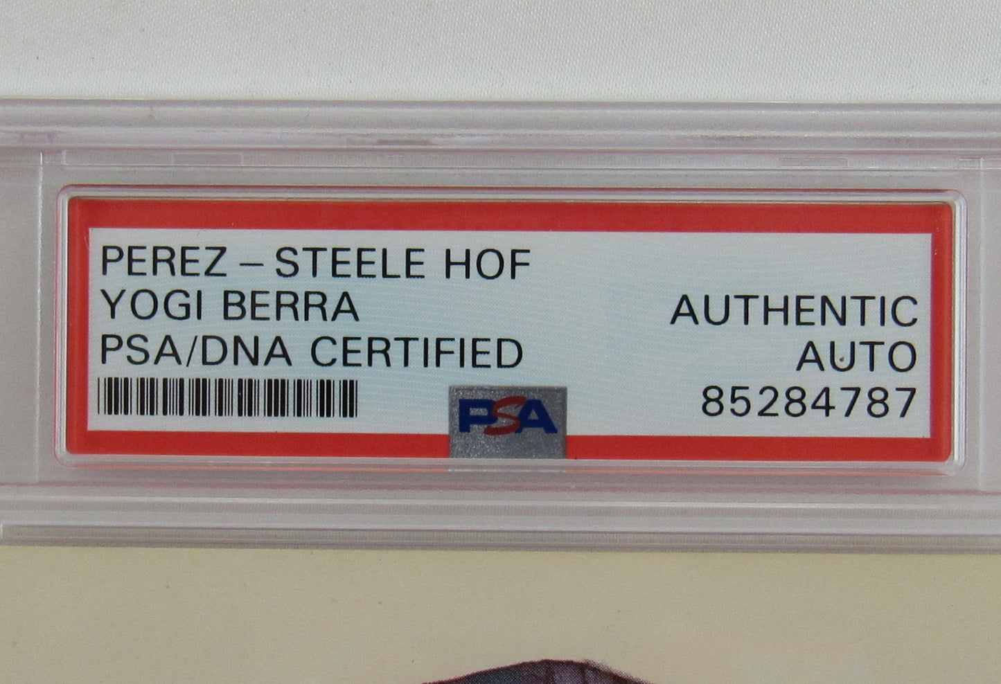 1981 Perez Yogi Berra Signed Auto Autograph Steele HOF Postcard #4849/10000 PSA/DNA Encapsulated