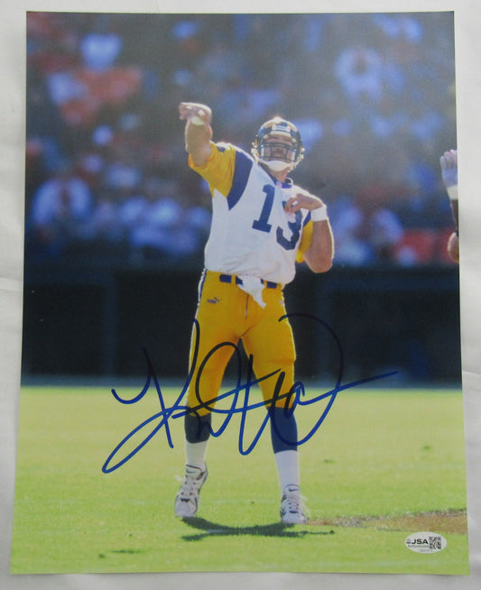 Kurt Warner Signed Auto 11x14 Photo JSA CM07419