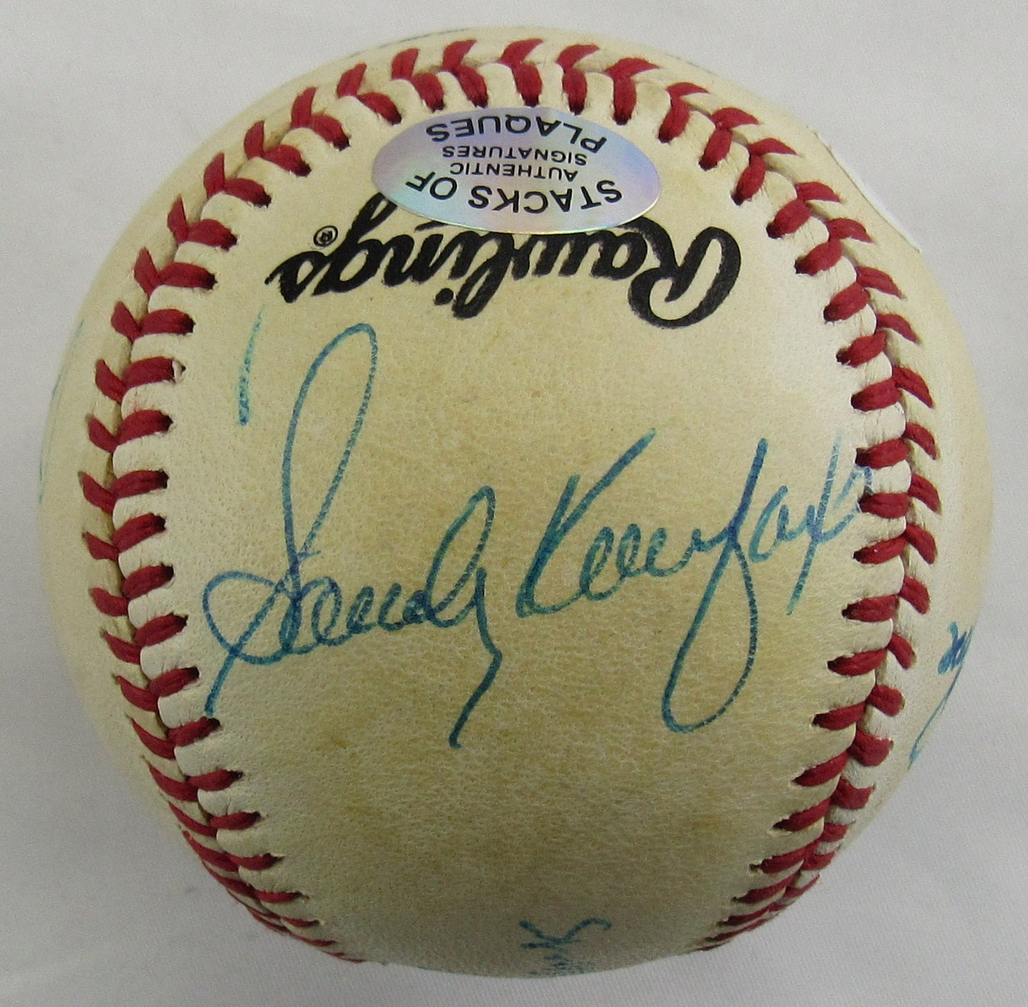 Pete Rose Ernie Banks Sandy Koufax +3 Signed Auto Rawlings Baseball JSA LOA ZZ75399