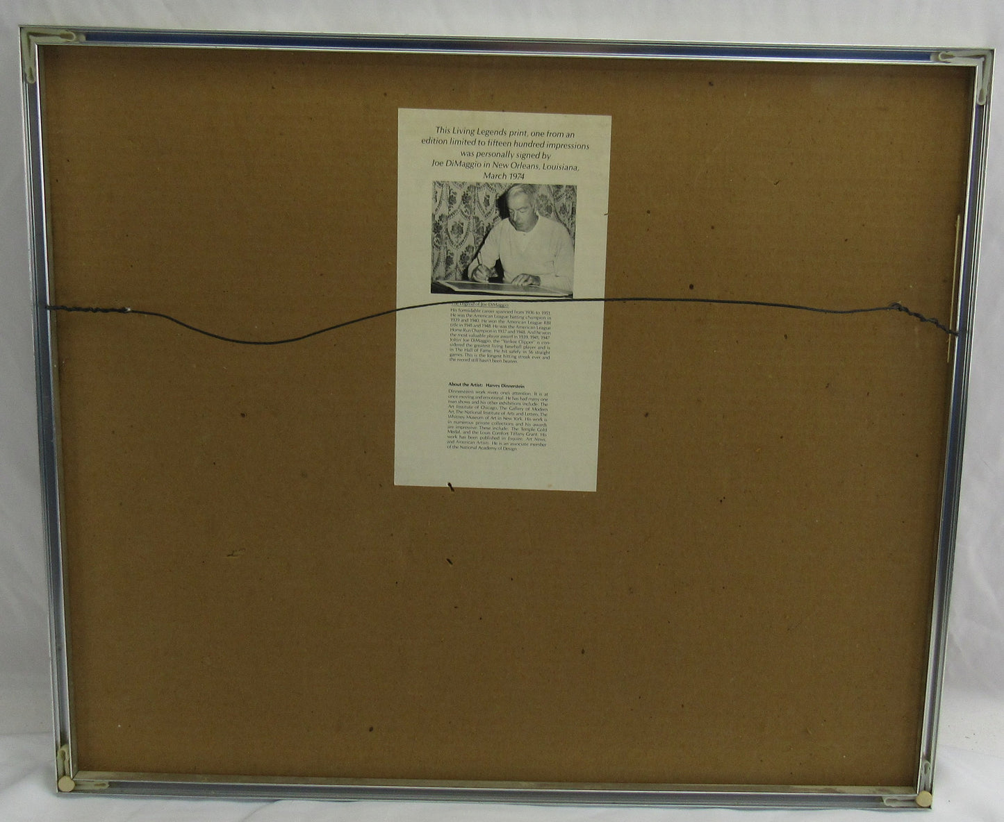 Joe DiMaggio Signed Auto 21x17 Photo JSA LOA ZZ71716
