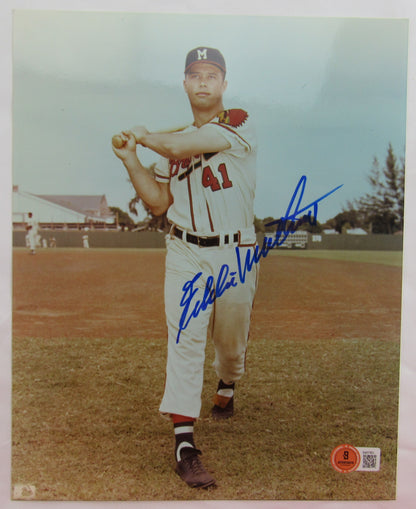 Eddie Mathews Signed Auto Autograph 8x10 Photo Beckett Hologram