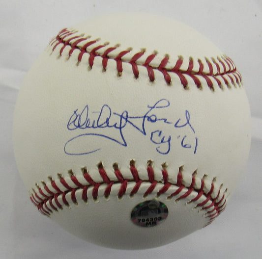 Whitey Ford AL Cy Young 61 Signed Auto Rawlings MLB Hologram