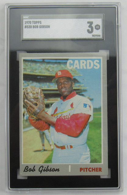 1970 Topps Bob Gibson #530 Signed Auto Autograph Card SGC Encapsulated