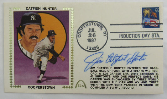 Jim Catfish Hunter Signed Auto Envelope Zaso Cachet