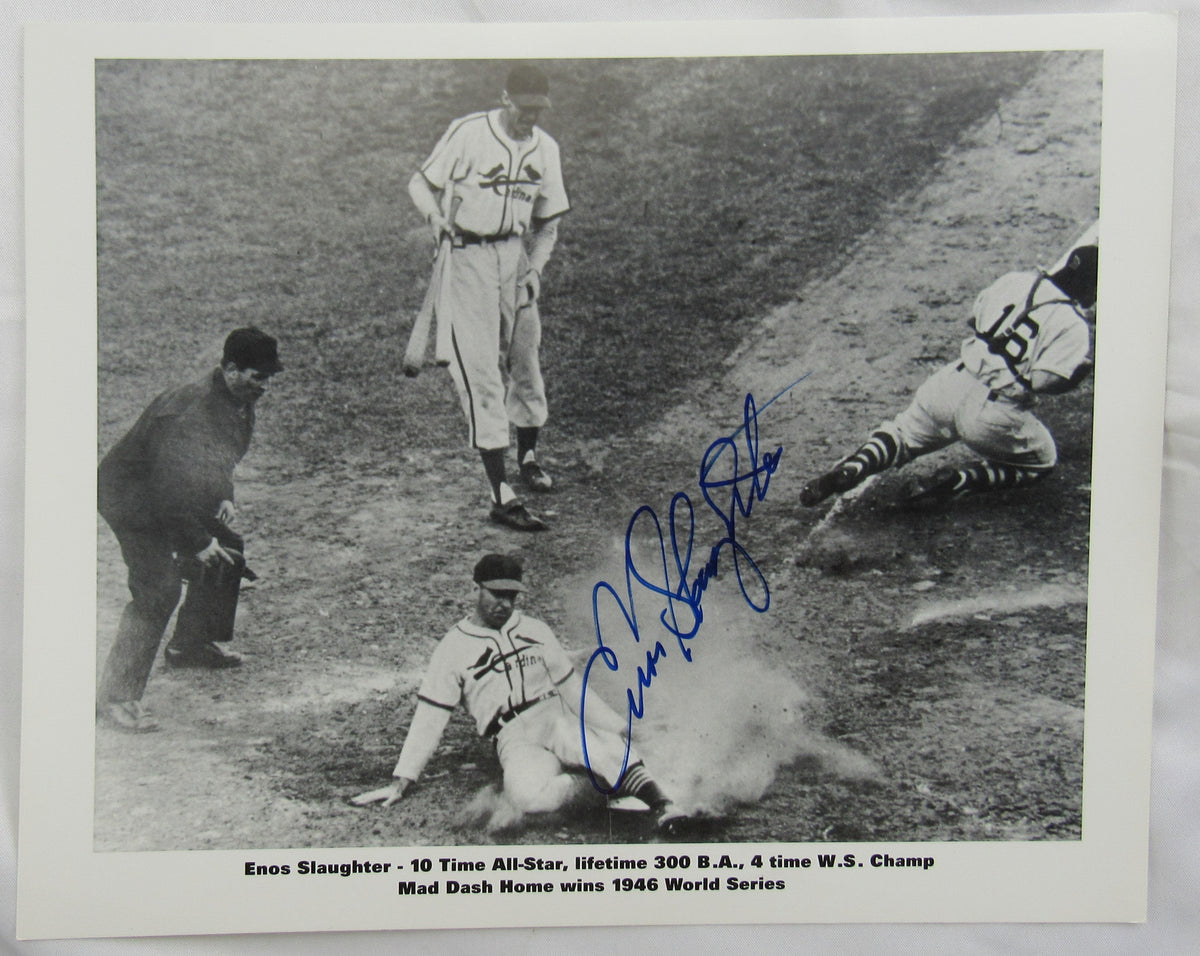 Enos Slaughter Signed 8x10 Photo