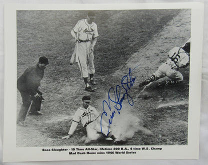 Enos Slaughter Signed 8x10 Photo