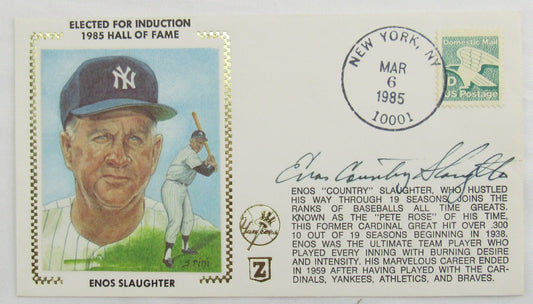 Enos Slaughter Signed Envelope Zaso Cachet