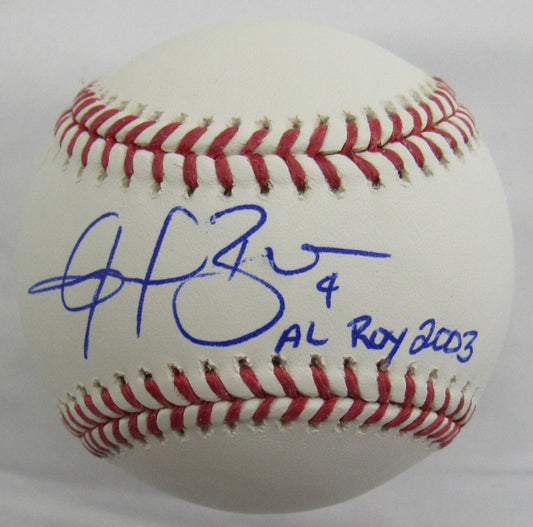 Angel Berroa Signed Auto Baseball w/ Insc B154
