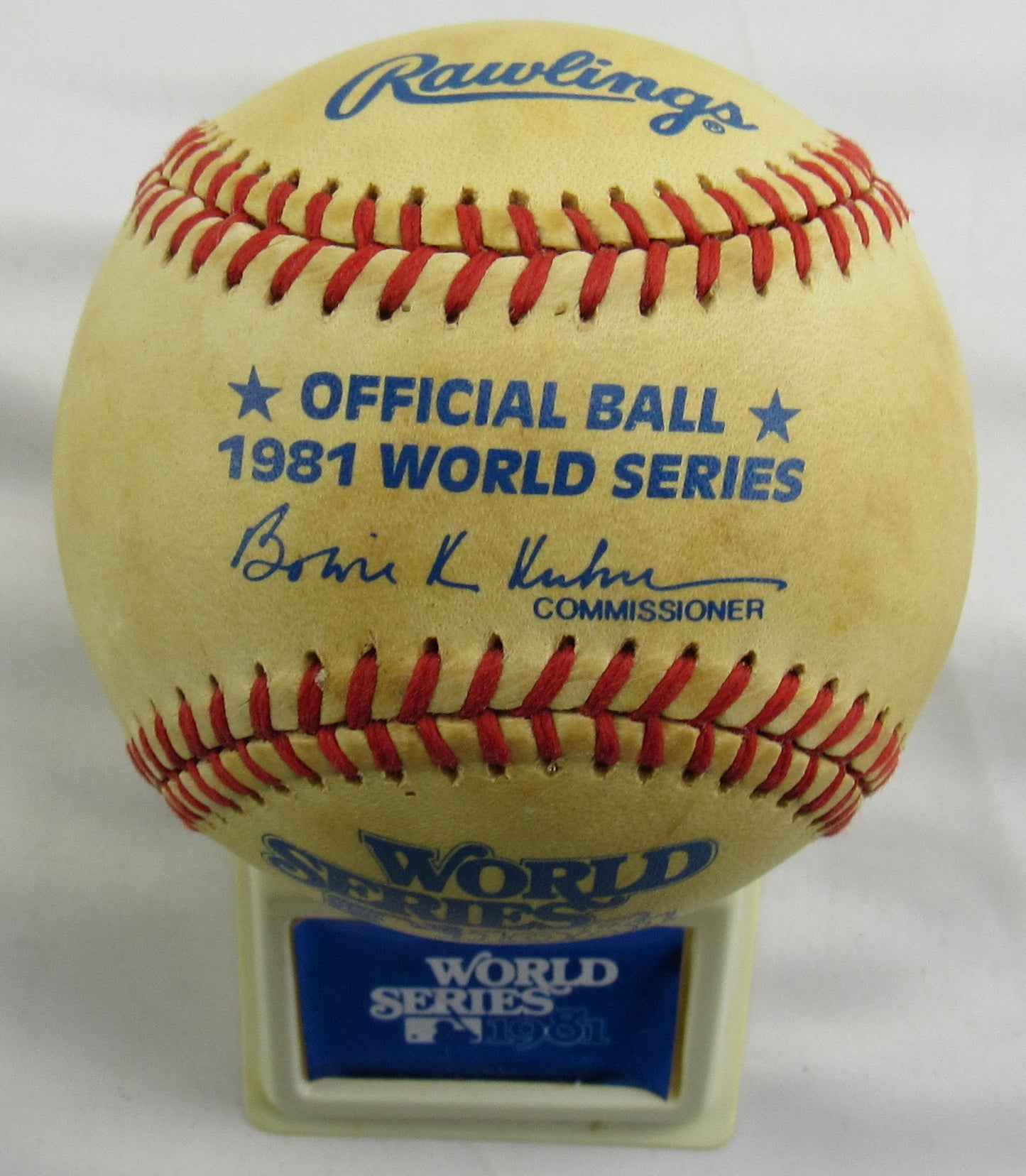 1981 Rawlings World Series Unsigned Baseball w/ Stand and Box