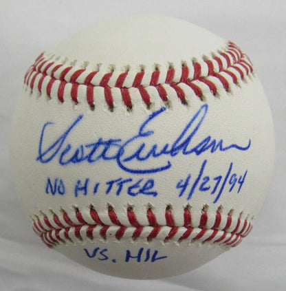 Scott Erickson Signed Auto Baseball w/ Insc JSA WIT857407 B154