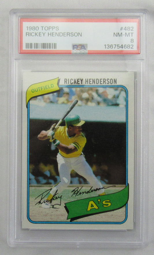 1980 Topps Rickey Henderson #482 - PSA 8