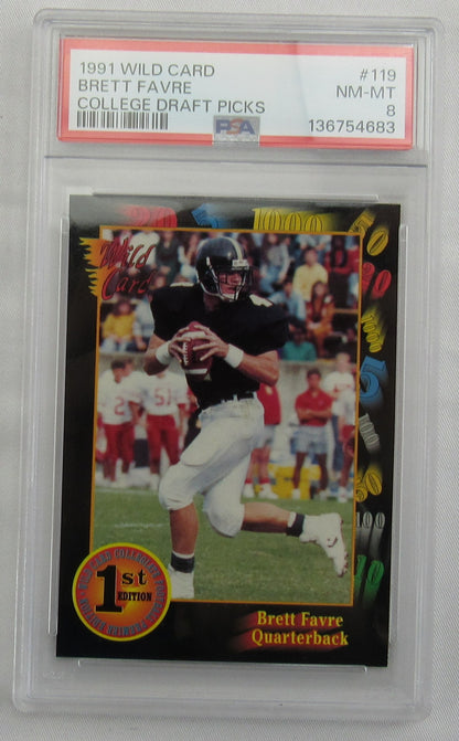 1991 Wild Card Brett Favre #119 - PSA 8