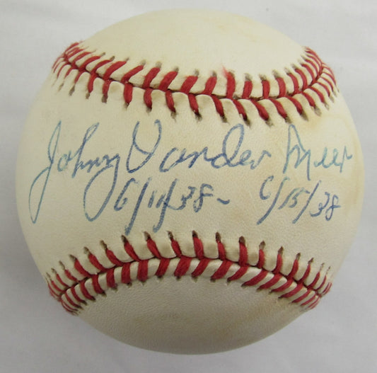 Johnny Vandeermeer Signed Auto Rawlings Baseball w/ Insc JSA CL12140