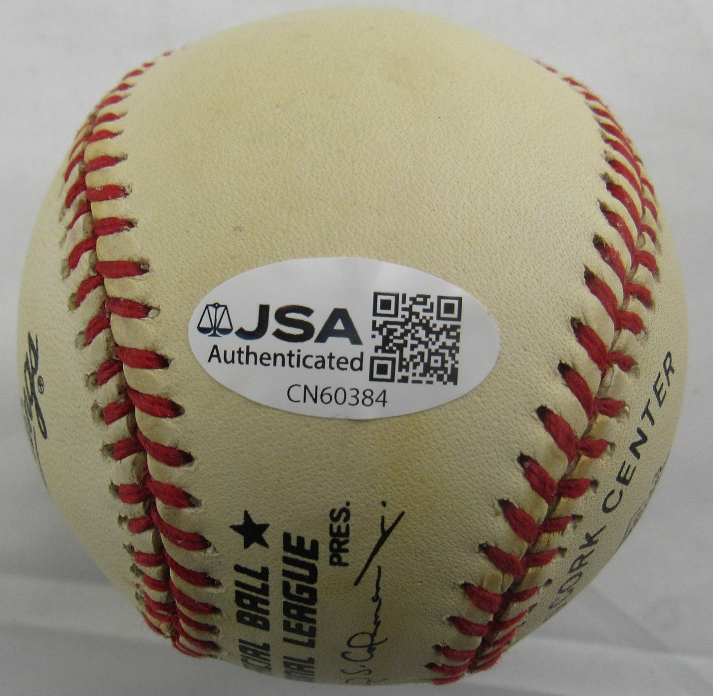 Enos Slaughter Signed Rawlings Baseball JSA CN60384