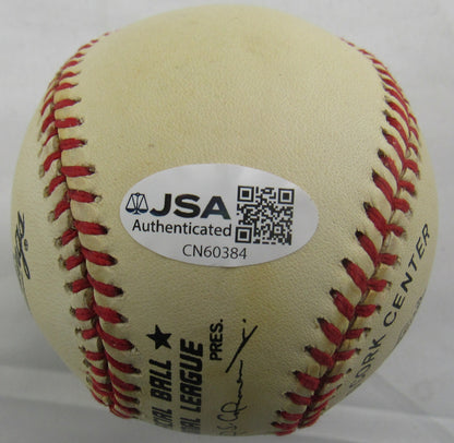 Enos Slaughter Signed Rawlings Baseball JSA CN60384