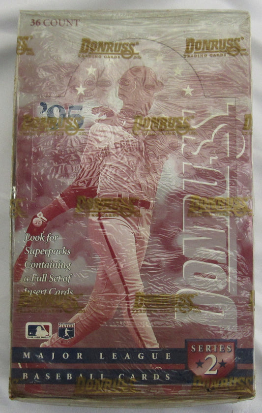 1995 Donruss Baseball Card Series 2 Wax Pack Box Great Inserts Hard Find SEALED