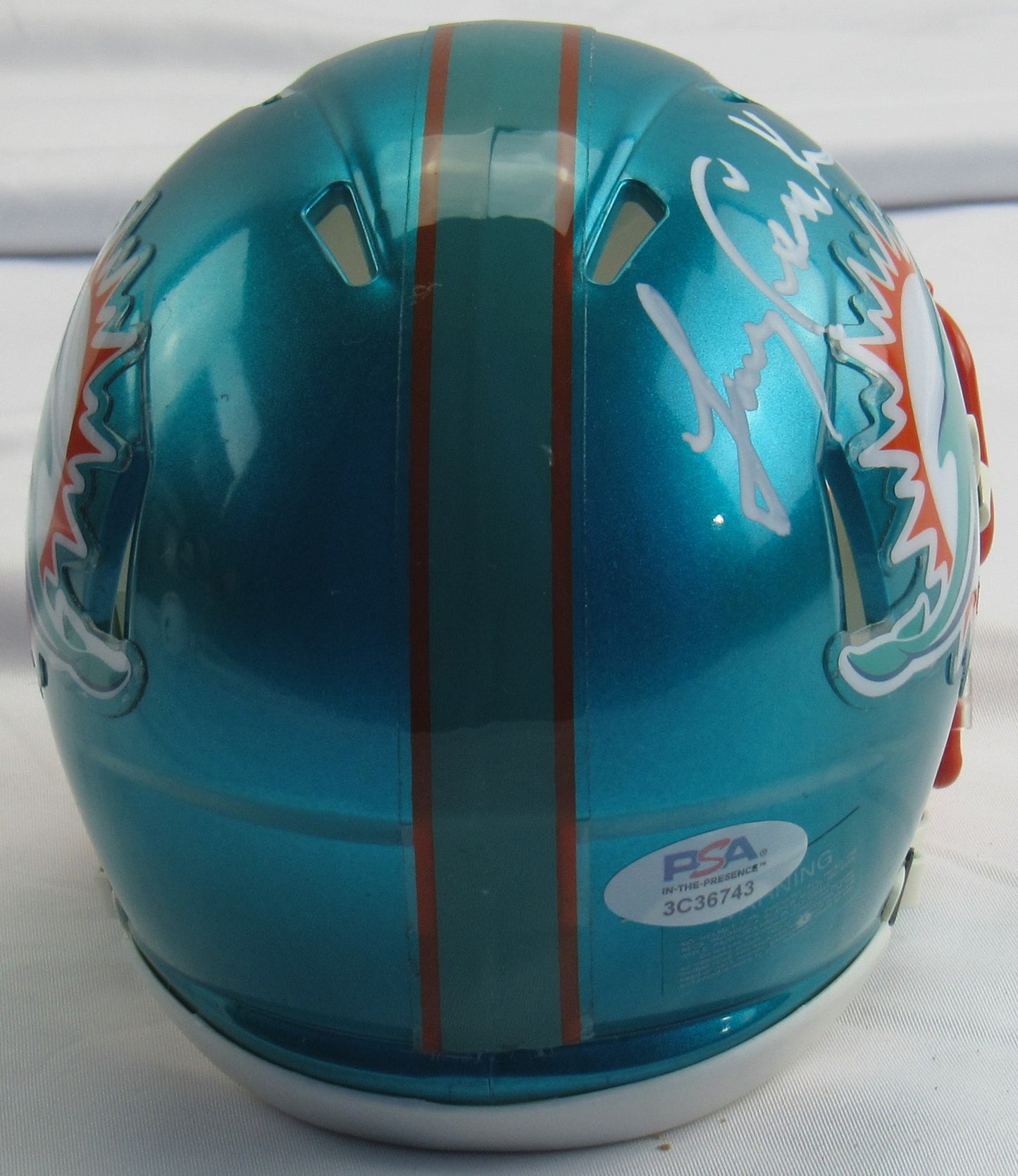 Larry Csonka Signed Auto Autograph Replica Dolphins Mini Helmet JSA COA