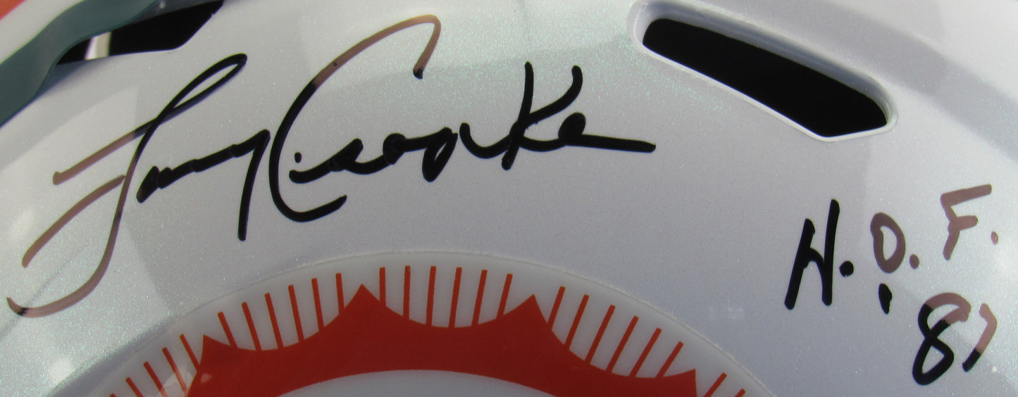 Larry Csonka Signed Auto Autograph Replica Dolphins Helmet w/ HOF Inscription JSA COA