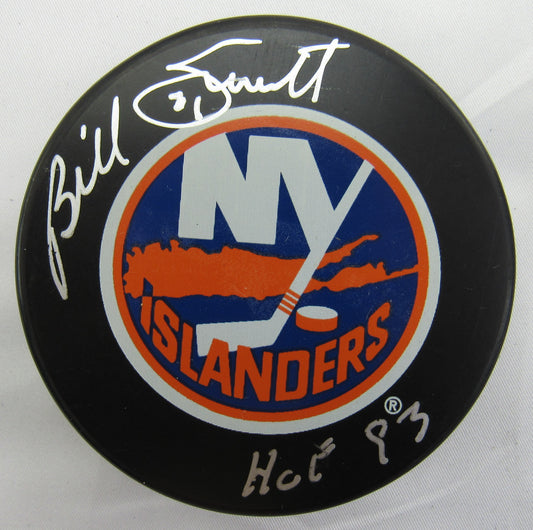 Billy Smith Signed Auto Autograph Islanders Logo Hockey Puck w/ Insc JSA WA532487