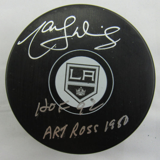 Marcel Dionne Signed Auto Autograph Kings Logo Hockey Puck w/ Insc Beckett Hologram