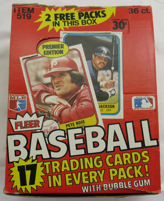 1981 Fleer Baseball Card Wax Box 33/38 Count