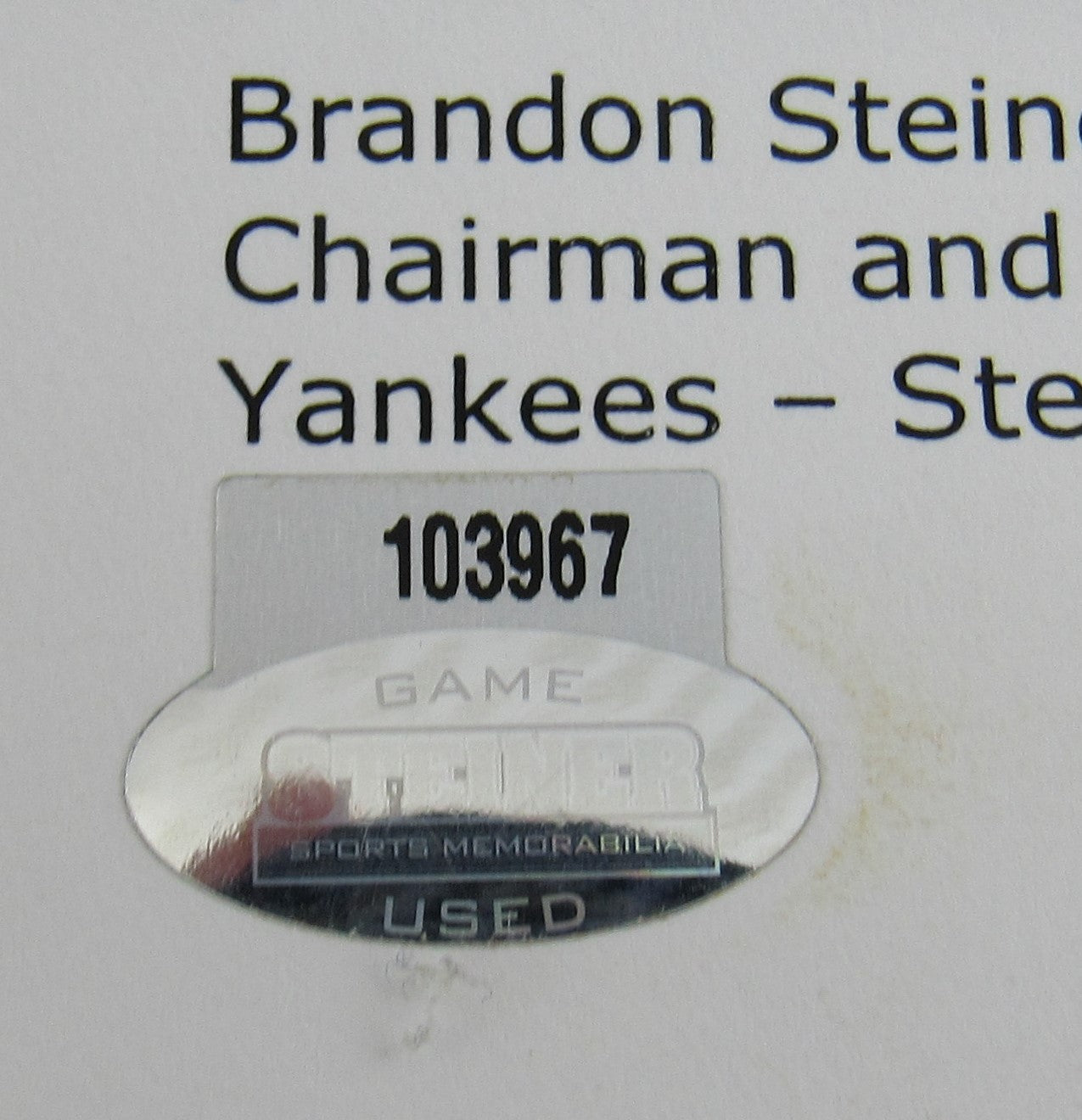 Yankees Game Used 2nd Base Steiner LOA- Used 7/17/2009