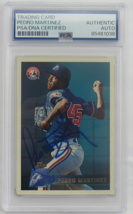 Pedro Martinez 1995 Topps Signed Auto Encapsulated Baseball Card PSA/DNA