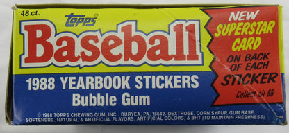 1988 Topps Baseball Cards 48 Count Box II Sticker Box