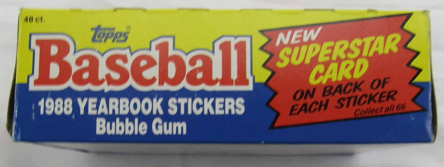 1988 Topps Baseball Cards 48 Count Box II Sticker Box