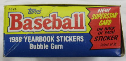 1988 Topps Baseball Cards 48 Count Box II Sticker Box