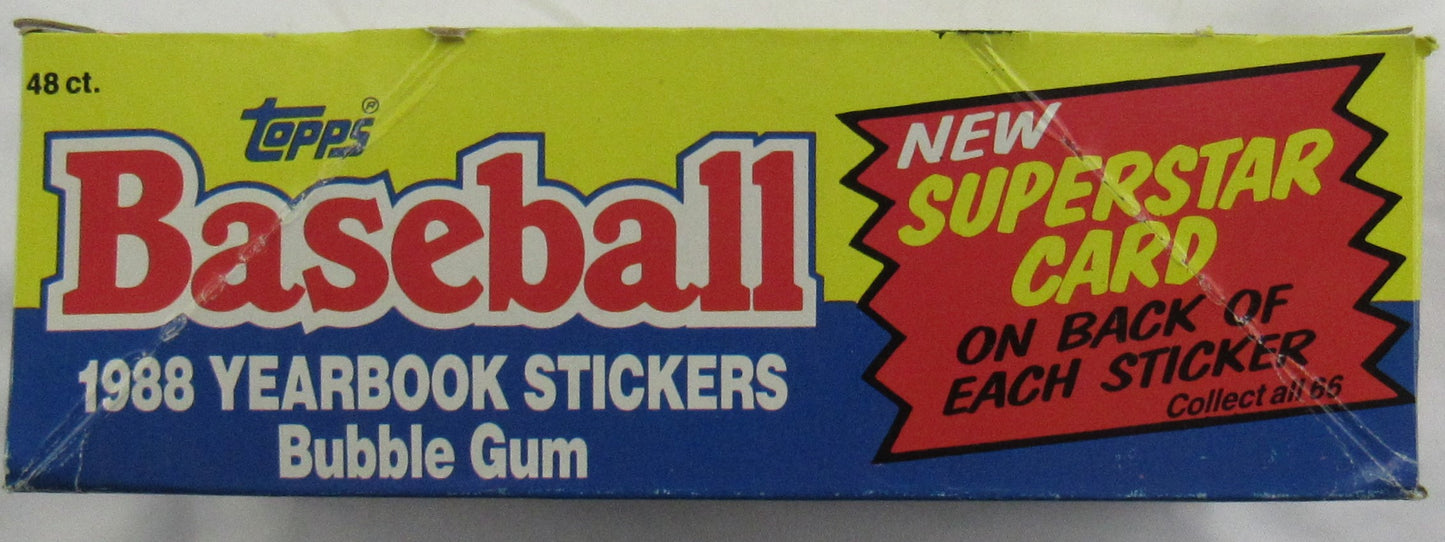 1988 Topps Baseball Cards 48 Count Box III Sticker Box