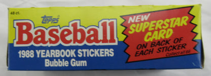 1988 Topps Baseball Cards 48 Count Box III Sticker Box