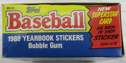 1988 Topps Baseball Cards 48 Count Box III Sticker Box